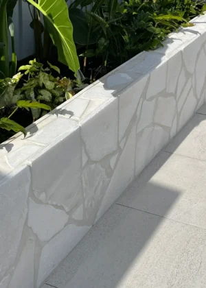Natural Loose Stone Crazy Paver - Pure White Marble