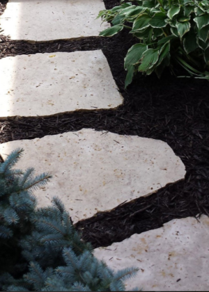 Classic Cream Travertine Stepping Stones – Natural Stone Garden Steppers