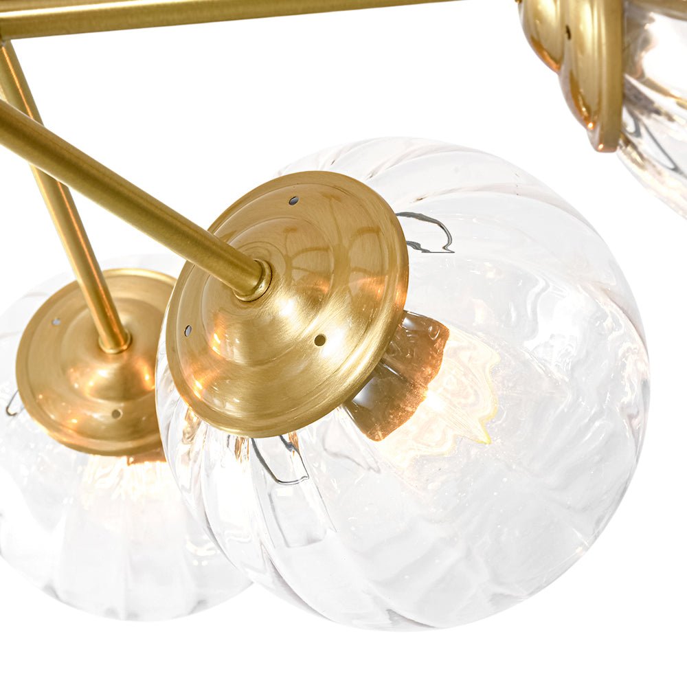 12-Light Two-tier Sputnik Striped Glass Chandelier - Image 12