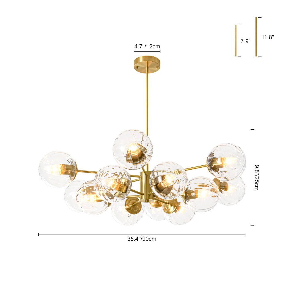 12-Light Two-tier Sputnik Striped Glass Chandelier - Image 6