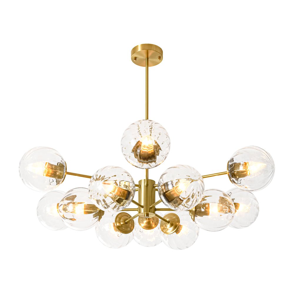 12-Light Two-tier Sputnik Striped Glass Chandelier - Image 5