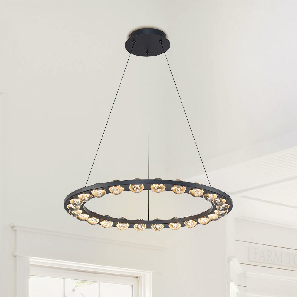 24-Light Bubble Glass Circle LED Chandelier - Image 2