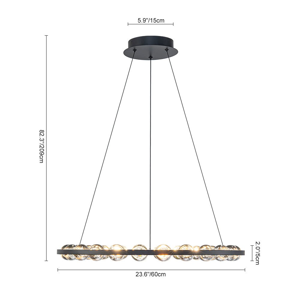 24-Light Bubble Glass Circle LED Chandelier - Image 3