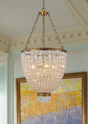 4-Light Basket Crystal Chandelier