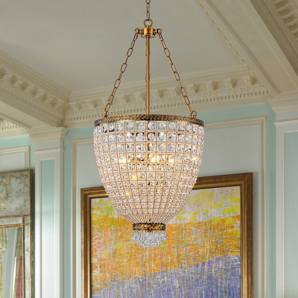 4-Light Basket Crystal Chandelier