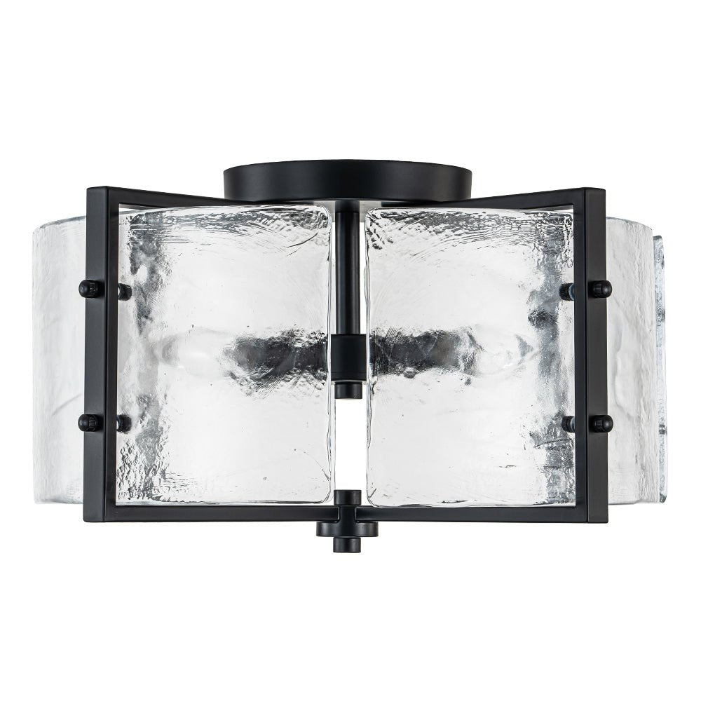 4-Light Clear Textured Glass Flush Mount Ceiling - Image 5