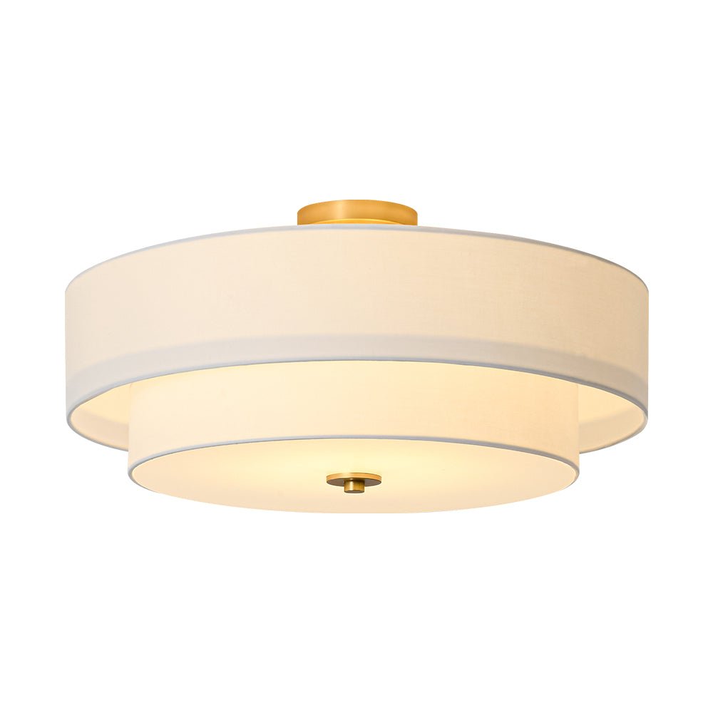 4-Light Linen Drum Flush Mount Ceiling - Image 3