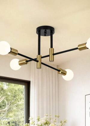 4-Light Minimalist Sputnik Semi Flush Light