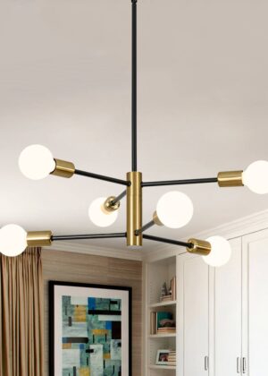 6-Light Designer Minimalist Sputnik Chandelier