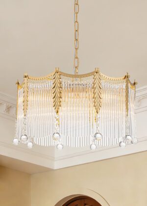 Glass Crystal Teardrop Tiered Chandelier