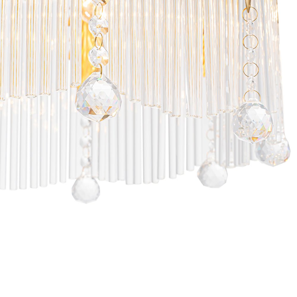 Glass Crystal Teardrop Tiered Chandelier - Image 10