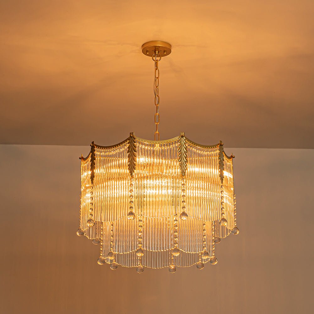 Glass Crystal Teardrop Tiered Chandelier - Image 20