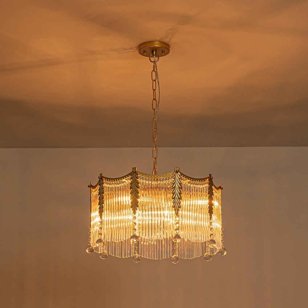 Glass Crystal Teardrop Tiered Chandelier - Image 12