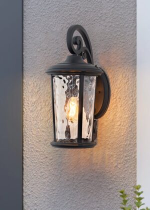 IP23 Glass Lantern Outdoor Wall Sconce