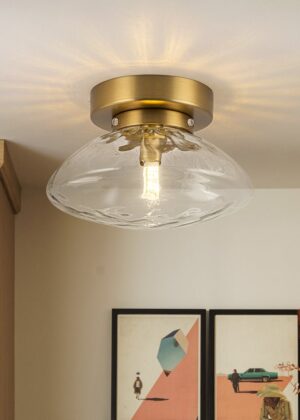 Modern Oval Water Glass Flush Mount Ceiling