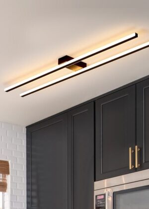 Two Strips LED Black Flush Mount