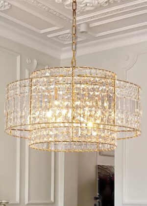 Two-Tier Crystal Chandelier